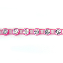 Plastic Rhinestone Banding 1 Row SS19 CRYSTAL-FLOURESCENT PINK