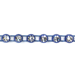 Plastic Rhinestone Banding 1 Row SS19 CRYSTAL-NAVY