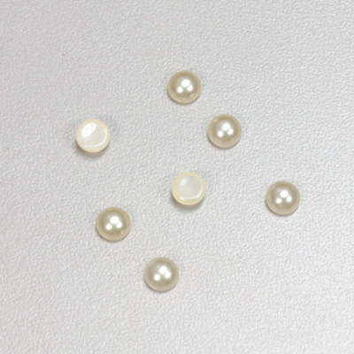 Glass Medium Dome Cabochon Pearl Spray Finish - Round 05MM CREME