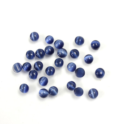 Fiber-Optic Cabochon - Round 02.5MM CAT'S EYE NAVY BLUE