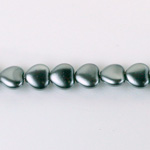 Czech Glass Pearl Bead - Heart 08x8MM DARK GREY 70445