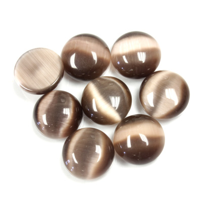 Fiber-Optic Cabochon - Round 10.8MM CAT'S EYE BROWN