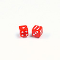 Plastic Dice 5x5MM White on Red