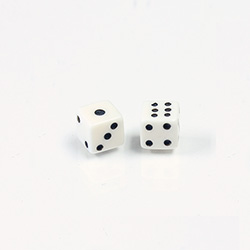 Plastic Dice 5x5MM Black on White