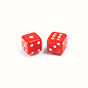 Plastic Dice 6x6MM White on Red