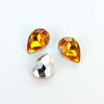 Plastic Point Back Foiled Stone - Pear 14x10MM TOPAZ