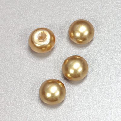 Glass High Dome Cabochon Pearl Dipped - Round 12MM GOLD