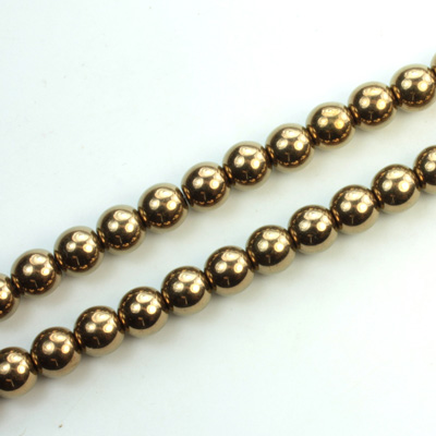 Czech Pressed Glass Bead - Smooth Round 06MM BRONZE