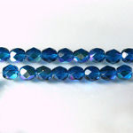 Czech Glass Fire Polish Bead - Round 06MM CAPRI BLUE AB