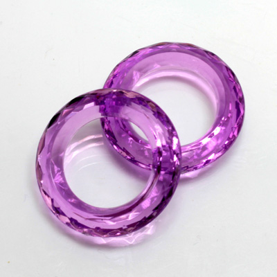 Plastic Faceted Ring 25MM AMETHYST