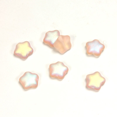 Czech Pressed Glass Bead - Star 08MM MATTE ROSALINE AB