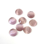 Fiber-Optic Flat Back Stone with Faceted Top and Table - Round 07MM CAT'S EYE LT PURPLE