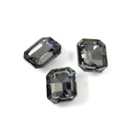 Cut Crystal Point Back Fancy Stone Foiled - Cushion Octagon 12x10MM BLACK DIAMOND