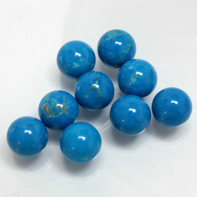 Gemstone No-Hole Ball - 10MM HOWLITE DYED TURQUOISE