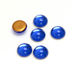 Glass Medium Dome Foiled Cabochon - Round 09MM SAPPHIRE
