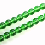 Czech Pressed Glass Bead - Smooth Round 08MM LT EMERALD