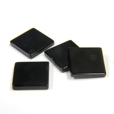 Gemstone Flat Back Flat Top Straight Side Stone - Square 12x12MM BLACK ONYX