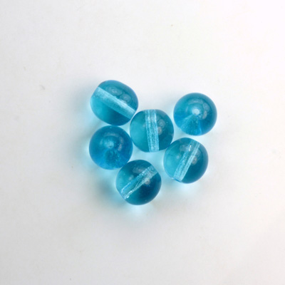 Czech Pressed Glass Bead - Smooth Round 08MM AQUA