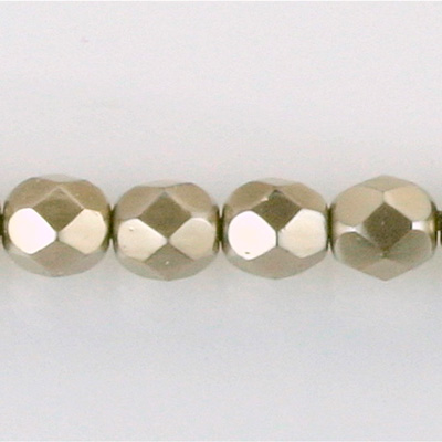 Czech Glass Pearl Faceted Fire Polish Bead - Round 08MM LT BROWN 70418