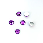 Plastic Flat Back Foiled Chaton Rose - Round 30SS AMETHYST