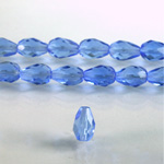 Czech Glass Fire Polish Bead - Pear 10x7MM LT SAPPHIRE