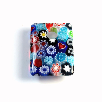 Glass Millefiori Pendant - Cushion 30x22MM MULTI COLOR (22)