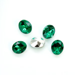 Plastic Point Back Foiled Stone - Oval 10x8MM EMERALD