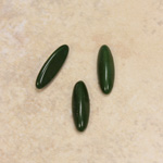 Glass Medium Dome Opaque Cabochon - Oval 16x5MM FOREST GREEN