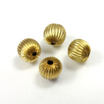 Brass Corrugated Bead - Round 11MM RAW