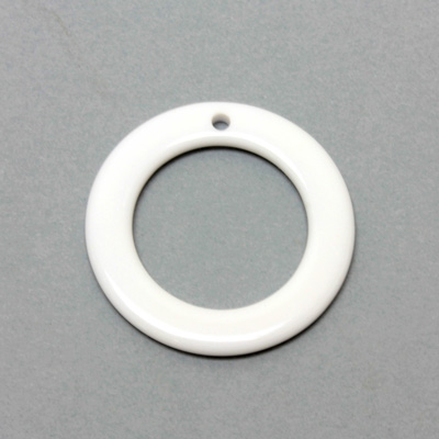 Plastic Pendant - Smooth Flat Ring 38MM CHALKWHITE