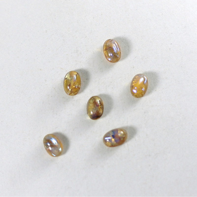 Glass Medium Dome Lampwork Cabochon - Oval 06x4MM TOPAZ OPAL (0615)