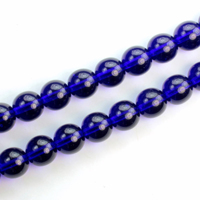 Czech Pressed Glass Bead - Smooth Round 08MM COBALT