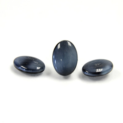 Glass Low Dome Buff Top Cabochon - Oval 14x10MM SPINEL BLUE