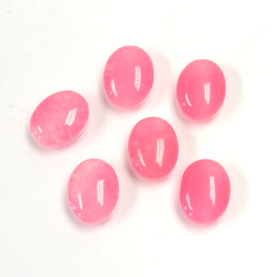 Gemstone Flat Back Cabochon - Oval 10x8MM QUARTZ DYED #27 ROSE