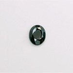 Glass Flat Back Rose Cut Faceted Stone - Oval 10x8MM HEMATITE Coated