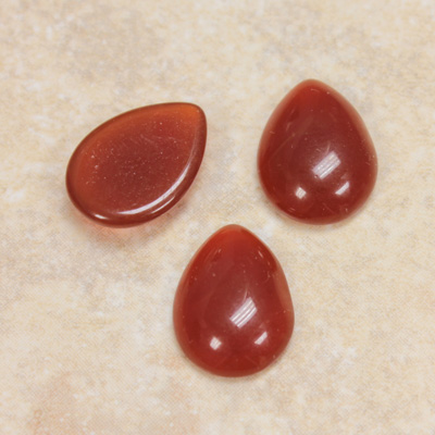 Glass Medium Dome Cabochon - Pear 18x13MM CORNELIAN