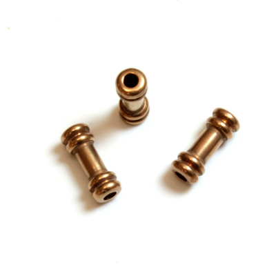 Brass Machine Made Bead - Fancy Tube 08x3MM RAW