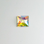 Glass Flat Back Foiled Rauten Rose - Square  10x10MM CRYSTAL AB