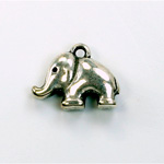 Metalized Plastic Pendant- Elephant 20x15MM ANT SILVER