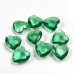 Glass Point Back Tin Table Cut (TTC) Unfoiled - Heart Shape 12x11MM PERIDOT