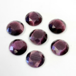 Fiber-Optic Flat Back Stone with Faceted Top and Table - Round 09MM CAT'S EYE PURPLE
