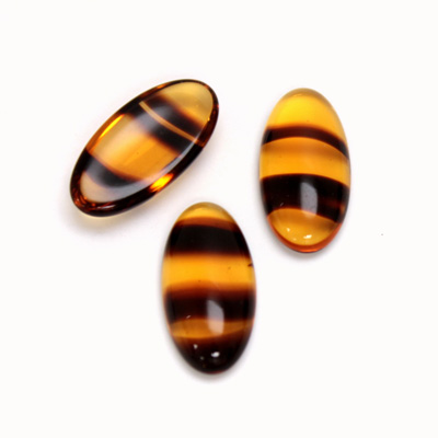 Glass Medium Dome Cabochon - Oval 18x9MM TORTOISE