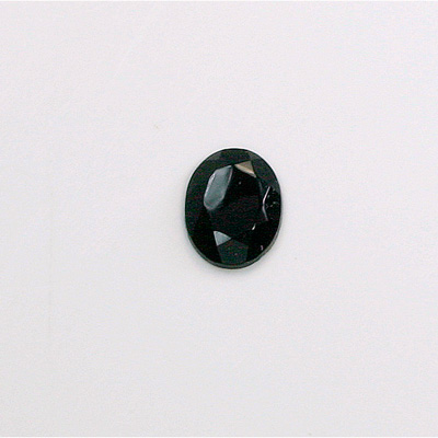 Glass Flat Back Rose Cut Faceted Opaque Stone - Oval 10x8MM JET