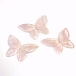 Gemstone Flat Back Stone - Butterfly Wings 15.5x10MM ROSE QUARTZ