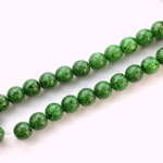 Czech Pressed Glass Bead - Smooth Round 06MM VOLCANIC COATED DK GREEN