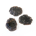 German Glass Nugget Cut Top Cabochon - Baroque 14x12MM BLACK AGATE