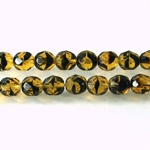 Czech Glass Fire Polish Bead - Round 07MM TORTOISE