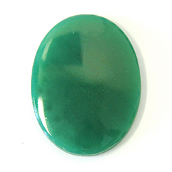 German Glass Low Dome Buff Top Cabochon - Oval 40x30MM CHRYSOPHRASE