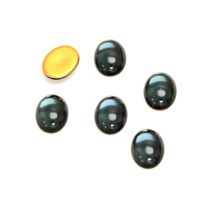 Glass Medium Dome Foiled Cabochon - Oval 10x8MM MONTANA