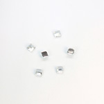 Plastic Flat Back Foiled Rose Cut Rhinestone - Square 03x3MM CRYSTAL